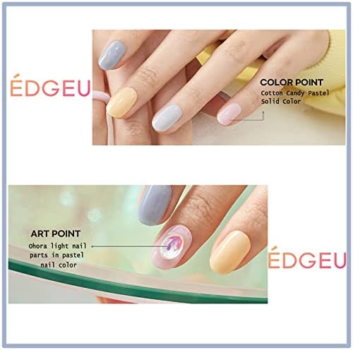 Edgeu Real gel naljepnica za nokte 34pcs naljepnice za naljepnice za nokte, ultra svijetle i dugotrajne, jednostavne za uklanjanje