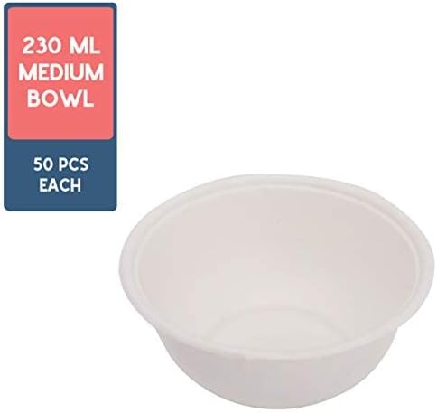biorazgradiva, kompostabilna, ekološki prihvatljiva okrugla zdjela za jednokratnu upotrebu / 230 ml-male veličine