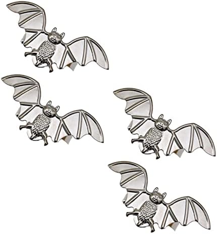 Didiseaon 4pcs salveti kopča vintage prstenovi nakit pribor vintage dekor bat nosač salveta haloween metal metal ubrus prsten životinjski