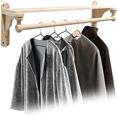 Drvene viseće šine za odjeću, zidne vješalice izložbeni stalak za teške uvjete rada stalak za odjeću polica za odjeću za maloprodaju