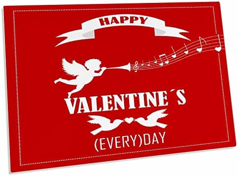 3Drose Cupid svira ljubavnu glazbu za Valentines slave ljubav - stol za stol mjesta prostirke