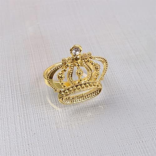 Xjjzs Zlatni modni salveti prstenovi pjenušave salvete kopče Crown Sapkin Noses.