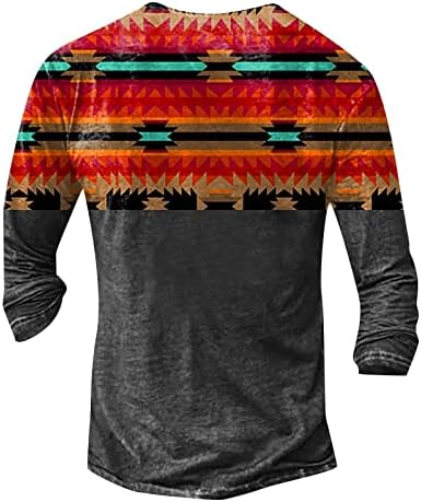 Muški modni casual pulover vrhovi labavi 3D digitalni print dugi rukavi v vrat majica retro vele veličine dukserice