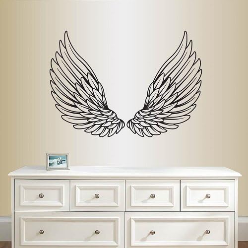 Zidna vinilna naljepnica Kućni dekor umjetnička naljepnica par krila anđela ili orla dječja spavaća soba dnevni boravak Odvojivi stilski