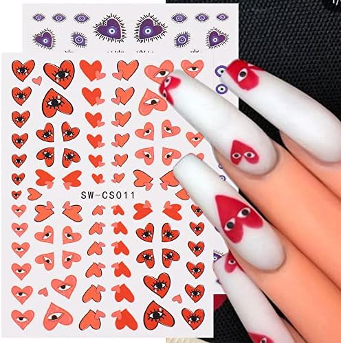 Valentinovo naljepnice za nokte za nokte 3D samo-zaljepljive naljepnice za nokte za nokte Valentine Uredbeni ukrasi za nokte Slatka