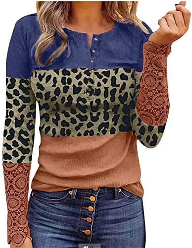 Košulje s dugim rukavima za žene plus veličine Y2K CEREWNECK Twivetshirts Estetic Workion Vintage odjeća ležerna čipka izlazi iz vrhova
