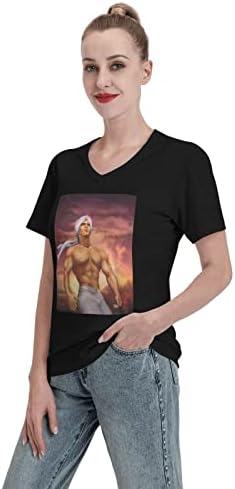 Kaliman majica Žene s V-izrezom košulja s kratkim rukavima casual labave košulje ljetne fitness sportske joga vrhove