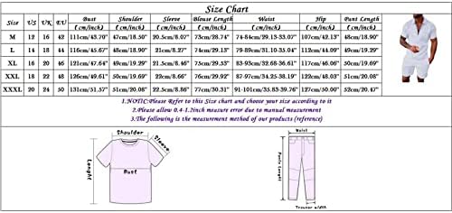 Muški ljetni ležerni print patentni zatvarač skrenite o ovratnik bluza kratkih rukava kratke hlače kratke hlače odijelo za muškarce