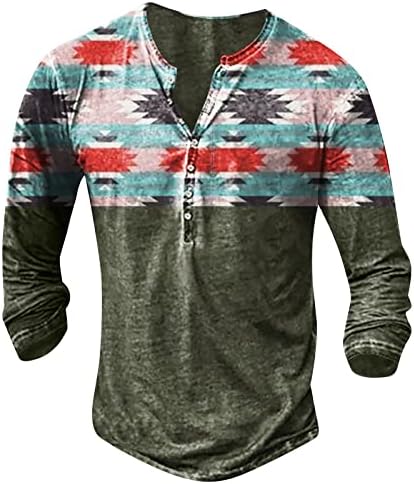 Muškarci casual velike veličine pulover vrhovi 3D digitalni print dugi rukav retro v vrat majica moda labava dukserica