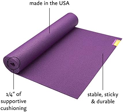 Hugger Mugger tapas Ultra joga prostirka - Izvanredni 1/4 ″ mekani jastuk, lagan, napravljen u SAD -u ljepljivu prostirku, izdržljivo