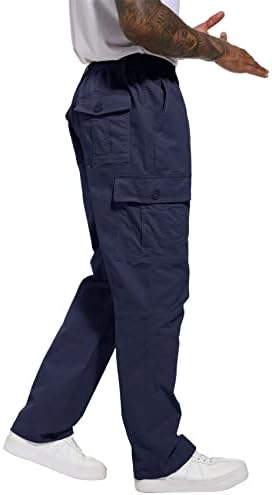 Magcomsen teretne hlače za muške rugularne fit casual pamučne hlače vanjske lagane radne hlače više džepova