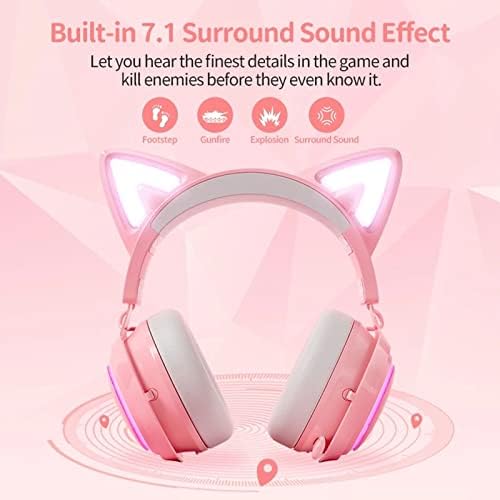 Gaming slušalice Dilwe Mačka Ear Headset za PS5 / PS4 / PC slušalice Mačka Ear za PC gaming slušalice s mikrofonom, 3 zvučnim efektima,