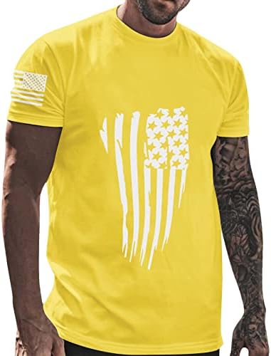 Ljetne majice za muškarce s američkom zastavom, majice za vježbanje u teretani kratkih rukava, Ležerne rastezljive Vintage domoljubne