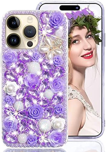 Walaivgne za iPhone 12 Pro Max Case za žene ， Sjajni luksuzni futrola za blingove s blistavim kristalnim dijamantnim draguljima na