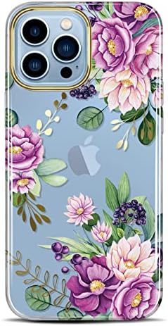 Jaholan Clear Case kompatibilan s futrolom za iPhone 13 Pro s cvjetovima, za djevojčice, žene otporni na šok, cvjetni uzorak tvrdog