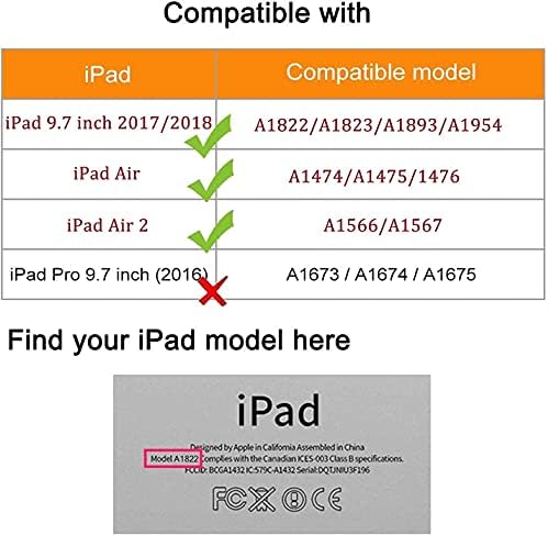 Slučaj za iPad 9.7 5./ 6. gen/ iPad Air 2/ Air 1-360 stupnjeva rotirajući multi-kutni vidljivi folije slučaja s automatskim spavanjem/