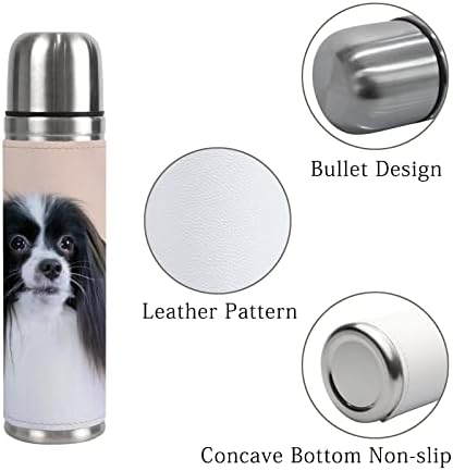 ColourLife izolirana kriglasta boca od nehrđajućeg čelika bijelo štene s visećim crnim ušima vakuum šalica putnička šalica za ured