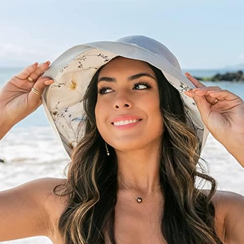 Ženske mrežice Sunčevi šeširi Široki obruč lagane i prozračne plaže kapica cvjetni UPF50+ ribolovni šešir