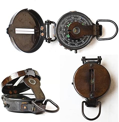 Lećat Compass Black Vojni vintage antikna Natigacijska nautička marinaca, 3 inča, antikni mesing potpuno funkcionalni džepni kampiranje