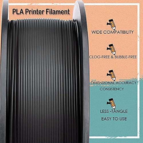 2 pakiranje, creasee pla crni +bijeli 3D filament za pisač, 1,75 mm PLA filament Dimenzionalna točnost +/- 0,03 mm, 2 kg kalema