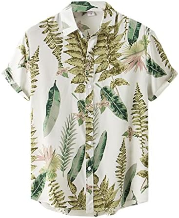 BMISEGM Ljetne velike i visoke košulje za muškarce muški ljetni havajski print odijelo dvodijelni kratki rukav skretanje sputa