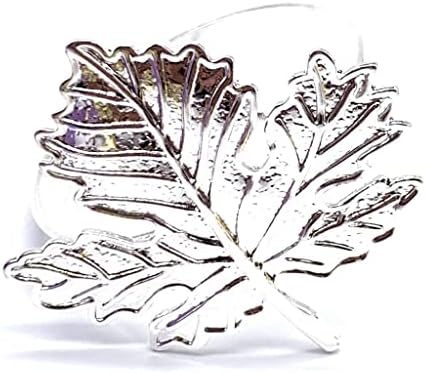 Xjjzs vintage javorove salvete kopče metal list ubrusa prsten šuma tema vjenčana salveta prsten