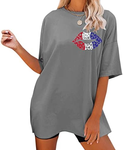 Elastan žene s dugim rukavima Žene Casual kratki rukav prevelike široke košulje vrhovi grafička bluza žene kratke