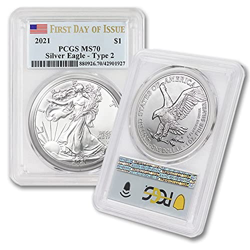 2021 1 oz American Silver Eagle MS-70 $ 1 Mint State PCGS