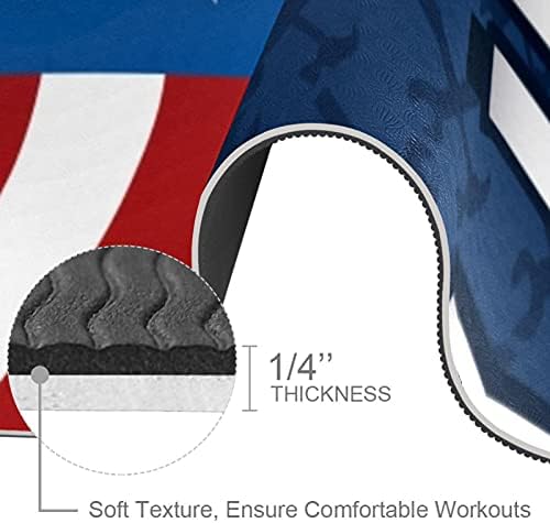 6 mm ekstra debela prostirka joge, Pozadina Praznika rada Američka zastava tiskana ekološki prihvatljiva TPE za vježbanje prostirke