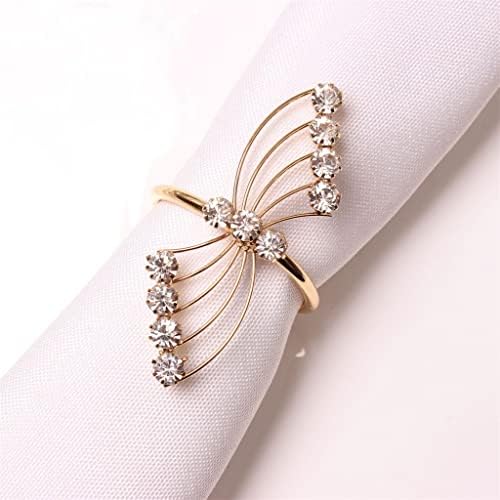 Ganfanren 12pcs Zlatni salveti prsten vjenčani salveti prsten hotela za vjenčanje za vjenčanje ustima tkanina