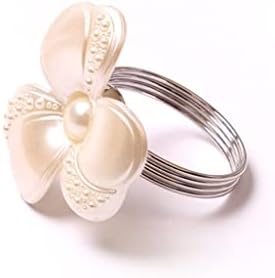 Lllly 6pcs sretni cvjetni metalni salveti prstenovi vjenčane salvete za večeru stol salvete kopče božićni festival dekor zabave