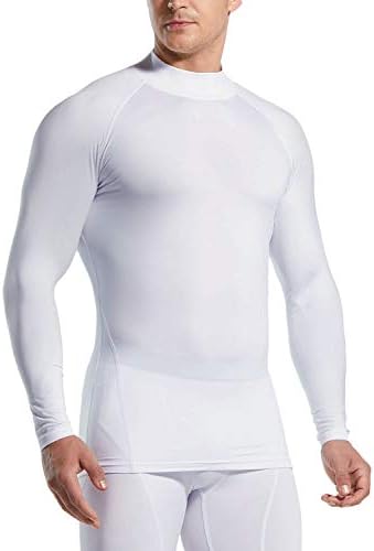 Athlio 2 ili 3 pakirati muške košulje za kompresiju dugih rukava, kornjače/mock zimske sportske baze, aktivna košulja za trčanje