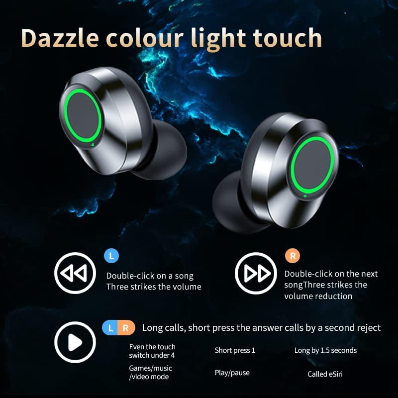 Volt Plus Tech Wireless v5.3 LED Pro ušne ušice kompatibilne s vašim Asus Memo Pad 8 IPX3 Bluetooth Water & Zup Proof/Buim smanjenje