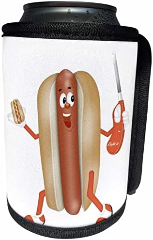 3Drose Slatke ilustracije - Slatka nasmijana hotdog ilustracija - Can Cooler Bottle Wrap