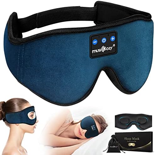 Musicozy Sleep slušalice Bluetooth traka za glavu prozračne 3D slušalice za spavanje, bežična glazba za oči maske za oči za bočne spavače