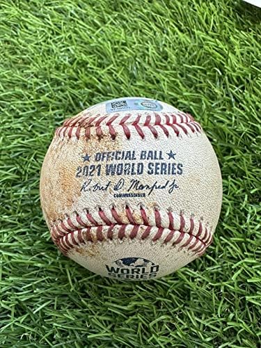 2021 Igra World Series 2 Game Koristila bejzbol Atlanta Braves MLB Ovjerena - MLB igra korištena bejzbols