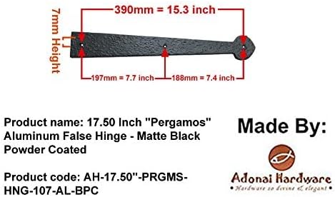 Adonai hardver 17,50 inča pergamos aluminij lažni zglob - mat crni prah obloženi