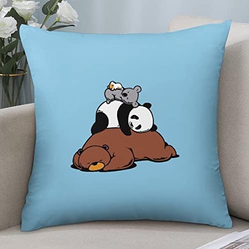 Medvjed Panda koala kvadratni jastuk za jastuk poliester jastuka prekrivača bacaju jastučne poklopce za dekor kauča