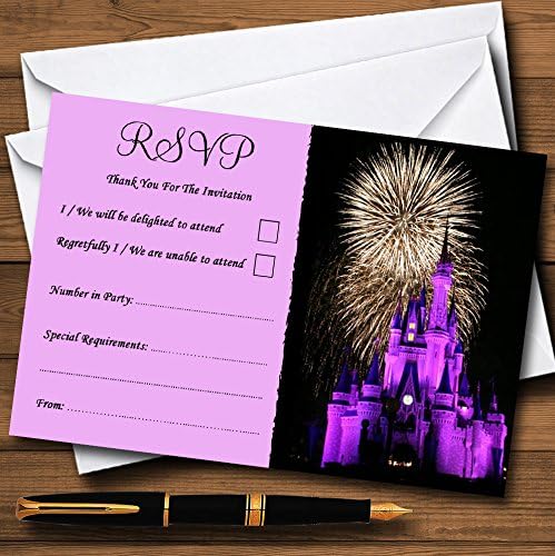 Princess Castle Fireworks Personalizirane RSVP kartice