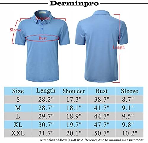 Derminpro muški modni ovratnik rastezanje stane ležerne kratke rukave brze suhe košulje za golf polo majice