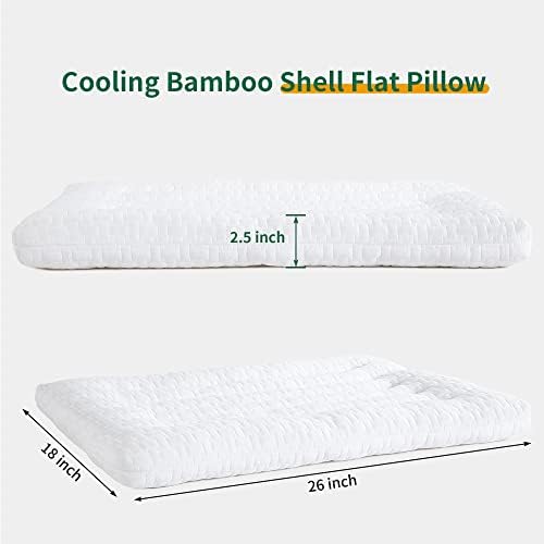 Mabozoo Ultra tanki ravni jastuk za stomačne spavače, viskoza od bambusove školjke Standardne veličine jastuka za bočno spavanje, najbolji