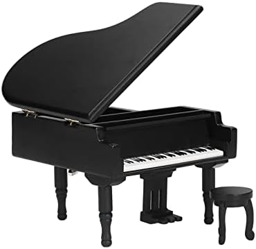 Glazbena kutija u obliku klavira, drvena crna grand klavirska muzička kutija ukras Grand klavir u obliku šumovitog glazbenog kutija