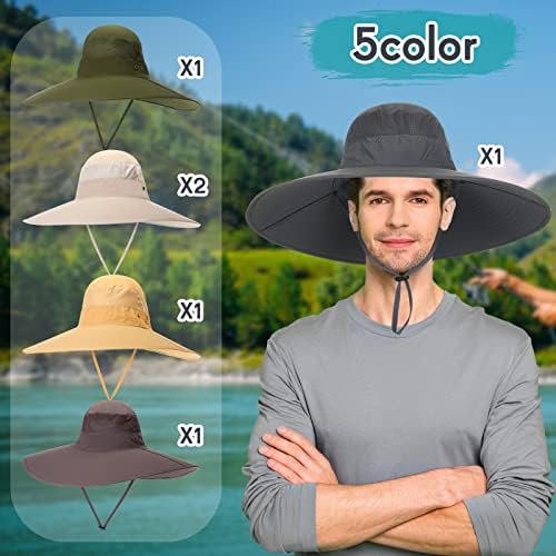 6 pcs 5,9 inča ultra široka kašika kašica Vodootporna sunčana šešir ribolovni šešir Boonie prozračni šešir za muškarce Žene plaže vanjski