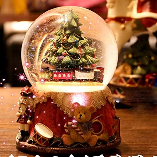DlvkhKl božićno drvce snova kristalna lopta glazbena kutija rotirajući mali vlak oktava božićni božićni rođendanski poklon