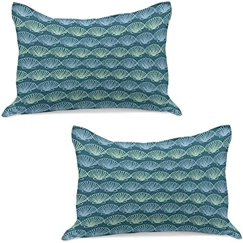 Lunotabilni ocean pleteni prekrivač jastuka, slika za brtvljenje s vodom u boji ručno nacrtane morske školjke umjetnost, standardni