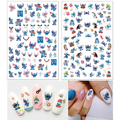 8 listova Slatke naljepnice za umjetnost za nokte Slatke naljepnice za nokte samo ljepljivi dizajn naljepnice crtani anime miš naljepnice
