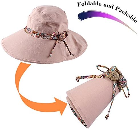Hindawi Sun Hats for Women Packeble Sun Hat Wide Brim UV zaštita plaža Sunca kapica