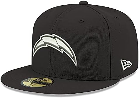 Nova era muški crni los Angeles Chargers b-dub logo 59fifty opremljeni šešir