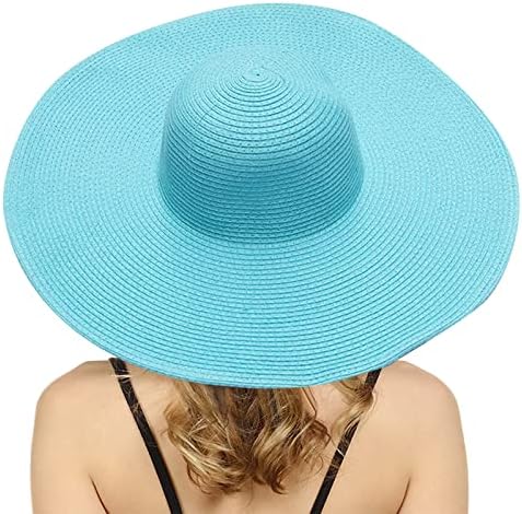 Ljetne žene Sun Straw Beach Panama Hat Fedora Wide Brim Hat Zaštita od sunca Plaža Putovanje lagano, muticolor
