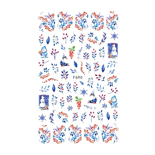 Nova naljepnica za umjetnost noktiju ljepljiva naljepnica božićni snjegović snježne pahuljice manikira dekor